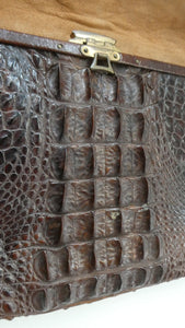 1940s / 1950s Vintage Genuine Hornback Alligator Handbag with Head and Legs