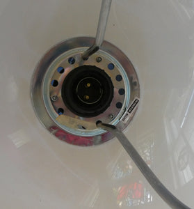 1970s GUZZINI Era Pendant Hanging RISE and FALL Light Shade with Chrome Cap and Handle
