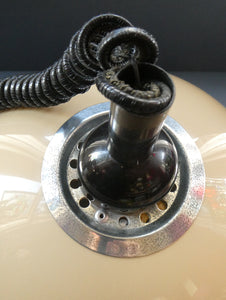 1970s GUZZINI Era Pendant Hanging RISE and FALL Light Shade with Chrome Cap and Handle