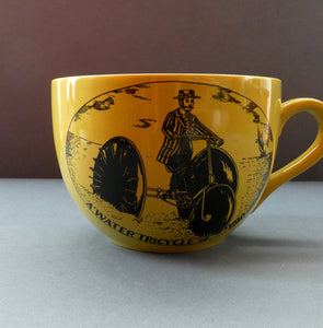 Rare Vintage 1970s VELOCIPEDES Series Portmeirion Large Mug. Rarer Lime Green Colour