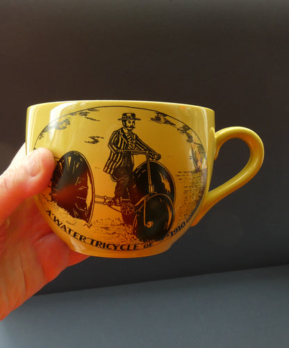 Rare Vintage 1970s VELOCIPEDES Series Portmeirion Large Mug. Rarer Lime Green Colour