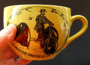 Rare Vintage 1970s VELOCIPEDES Series Portmeirion Large Mug. Rarer Lime Green Colour