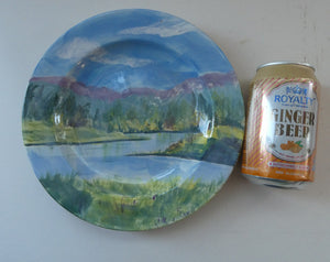 Scottish Pottery Plate. Hand Painted Highland Landscape by R. Carr