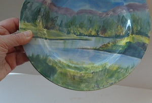 Scottish Pottery Plate. Hand Painted Highland Landscape by R. Carr