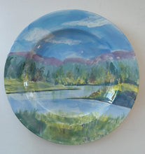 Load image into Gallery viewer, Scottish Pottery Plate. Hand Painted Highland Landscape by R. Carr
