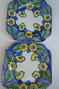 SCOTTISH POTTERY. Scottish Lady Decorator / Painter. 1930s Hand-Painted Pair of Side Plates. 6 3/4 inches