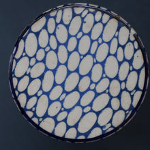 Load image into Gallery viewer, Highly Collectable 1930s Mailing Pottery Blue COBBLESTONE Lidded Spice Jar: PEPPER
