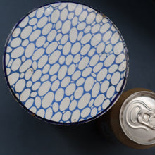 Load image into Gallery viewer, Highly Collectable 1930s Mailing Pottery Blue COBBLESTONE Lidded Storage Canister: RICE
