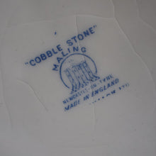 Load image into Gallery viewer, Highly Collectable 1930s Mailing Pottery Blue COBBLESTONE Lidded Storage Canister: PEAS
