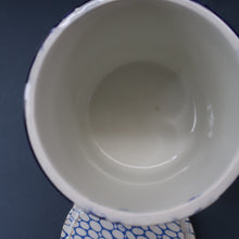 Load image into Gallery viewer, Highly Collectable 1930s Mailing Pottery Blue COBBLESTONE Lidded Storage Canister: PEAS
