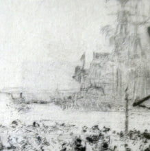 Load image into Gallery viewer, William Lionel Wyllie (1851 – 1931) HMS Victory in Portsmouth Dockyard. Pencil Signed Etching
