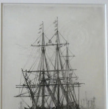 Load image into Gallery viewer, William Lionel Wyllie (1851 – 1931) HMS Victory in Portsmouth Dockyard. Pencil Signed Etching
