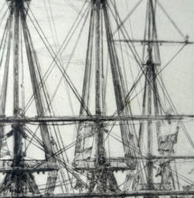 Load image into Gallery viewer, William Lionel Wyllie (1851 – 1931) HMS Victory in Portsmouth Dockyard. Pencil Signed Etching
