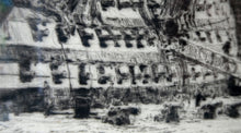 Load image into Gallery viewer, William Lionel Wyllie (1851 – 1931) HMS Victory in Portsmouth Dockyard. Pencil Signed Etching
