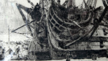 Load image into Gallery viewer, William Lionel Wyllie (1851 – 1931) HMS Victory in Portsmouth Dockyard. Pencil Signed Etching
