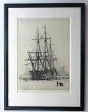 Load image into Gallery viewer, William Lionel Wyllie (1851 – 1931) HMS Victory in Portsmouth Dockyard. Pencil Signed Etching
