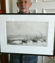 Load image into Gallery viewer, ORIGINAL ETCHING: William Lionel Wyllie (1851 – 1931)  IMAGINARY W.L. BRIDGE with St Paul&#39;s in the Distance
