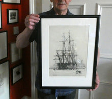 Load image into Gallery viewer, ORIGINAL ETCHING: William Lionel Wyllie (1851 – 1931) HMS Victory in Portsmouth Dockyard.  Pencil Signed
