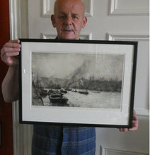 Load image into Gallery viewer, ORIGINAL ETCHING: William Lionel Wyllie (1851 – 1931) NEWCASTLE-UPON-TYNE Pencil Signed
