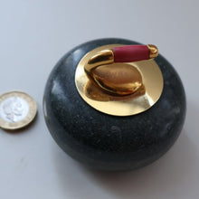 Load image into Gallery viewer, Sweet Little Miniature SCOTTIH GRANITE Curling Stone Desk Ornament or Paperweight
