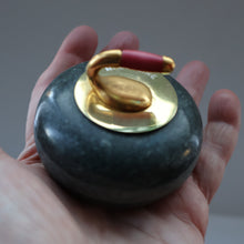 Load image into Gallery viewer, Sweet Little Miniature SCOTTIH GRANITE Curling Stone Desk Ornament or Paperweight
