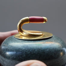 Load image into Gallery viewer, Sweet Little Miniature SCOTTIH GRANITE Curling Stone Desk Ornament or Paperweight

