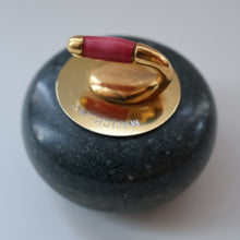 Load image into Gallery viewer, Sweet Little Miniature SCOTTIH GRANITE Curling Stone Desk Ornament or Paperweight
