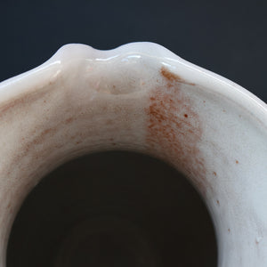 Large Aldermaston Pottery Tin-Glaze Pottery Jug or Pitcher with Hand Painted Hunting Pattern.  Signed by Andrew Hazeldean