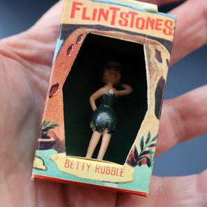 1961 Vintage Miniature Toy Figurine by Marx. TV Tinykins in Box: The Flintstones; BETTY RUBBLE