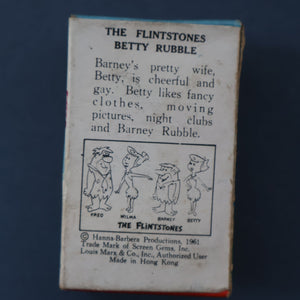 1961 Vintage Miniature Toy Figurine by Marx. TV Tinykins in Box: The Flintstones; BETTY RUBBLE