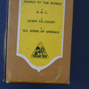 Very Rare Set of MURRAY'S My Learn and Know Books (Treasure Hour). 12 Miniature Books in the Rare Box Shaped Like a Mid Century School Room
