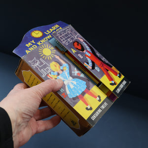 Very Rare Set of MURRAY'S My Learn and Know Books (Treasure Hour). 12 Miniature Books in the Rare Box Shaped Like a Mid Century School Room