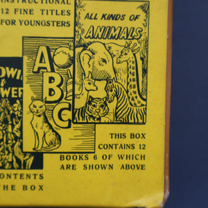 Very Rare Set of MURRAY'S My Learn and Know Books (Treasure Hour). 12 Miniature Books in the Rare Box Shaped Like a Mid Century School Room