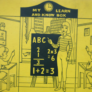 Very Rare Set of MURRAY'S My Learn and Know Books (Treasure Hour). 12 Miniature Books in the Rare Box Shaped Like a Mid Century School Room