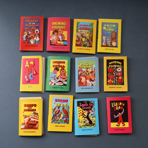 Very Rare Set of MURRAY'S My Learn and Know Books (Treasure Hour). 12 Miniature Books in the Rare Box Shaped Like a Mid Century School Room