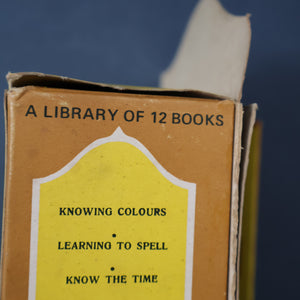 Very Rare Set of MURRAY'S My Learn and Know Books (Treasure Hour). 12 Miniature Books in the Rare Box Shaped Like a Mid Century School Room