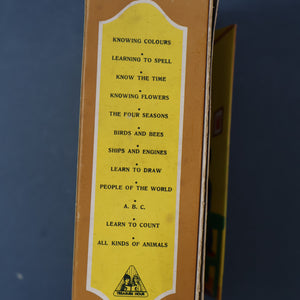 Very Rare Set of MURRAY'S My Learn and Know Books (Treasure Hour). 12 Miniature Books in the Rare Box Shaped Like a Mid Century School Room