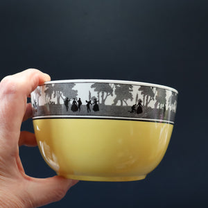 Vintage 1930s ART DECO Foley China SILHOUETTE Pattern Open Sugar Bowl