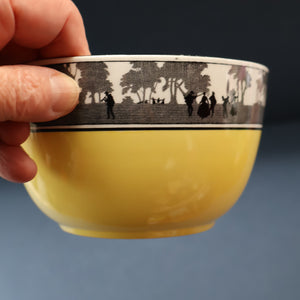 Vintage 1930s ART DECO Foley China SILHOUETTE Pattern Open Sugar Bowl