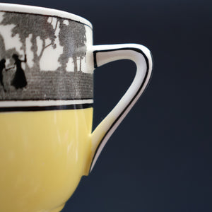 Vintage 1930s ART DECO Foley China SILHOUETTE Pattern Trio (Cup, Saucer and Side Plate)