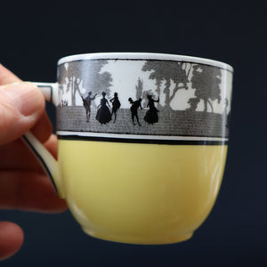 Vintage 1930s ART DECO Foley China SILHOUETTE Pattern Trio (Cup, Saucer and Side Plate)