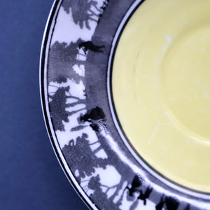 Vintage 1930s ART DECO Foley China SILHOUETTE Pattern Trio (Cup, Saucer and Side Plate)