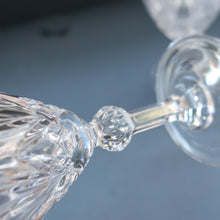 Load image into Gallery viewer, TOTAL OF EIGHT: Lead Crystal Small White Wine Glasses by Cathedral Crystal "Salisbury" Pattern.  5 1/2 inches
