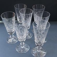 Load image into Gallery viewer, JOB LOT: Vintage Edinburgh Crystal CHAMPAGNE FLUTES. STAR OF EDINBURGH Pattern. Set of SEVEN: 6 1/4 inches
