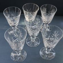 Load image into Gallery viewer, SIX Vintage 1960s Edinburgh Port or Sherry Glasses. STAR OF EDINBURGH Pattern. 5 inches
