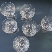 Load image into Gallery viewer, SIX Vintage 1960s Edinburgh Port or Sherry Glasses. STAR OF EDINBURGH Pattern. 5 inches
