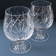 Load image into Gallery viewer, EDINBURGH CRYSTAL. PAIR of Large Brandy Glasses. Lomond Pattern. 5 inches
