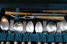Load image into Gallery viewer, 1960s Mills Moore Walnut and Steel Cutlery Canteen. Original Box. Sheffield
