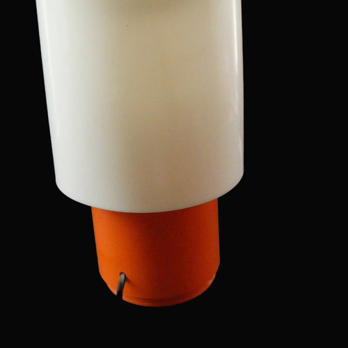 1960s Orange and White Plastic Table Bedside Lamp