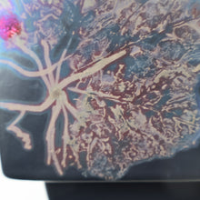 Load image into Gallery viewer, SCOTTISH POTTERY. 1980s Margery Clinton Cube Shape Footed Pot with Fine Lustre Glazes
